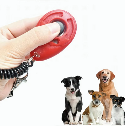 Dog Trainer Clicker - Ergonomic Clicker with Spiral and Carabiner