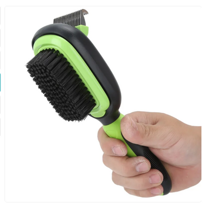 Dog and Cat Brush with Removable Comb - 2-in-1 Brush for Gentle Grooming