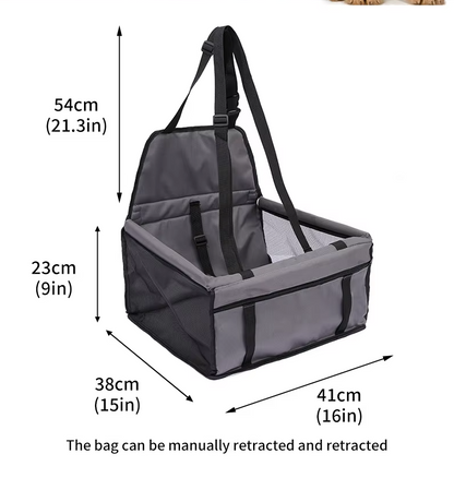 Foldable Car Seat for Dogs - Stable and Waterproof Dog Seat with Safety Belt