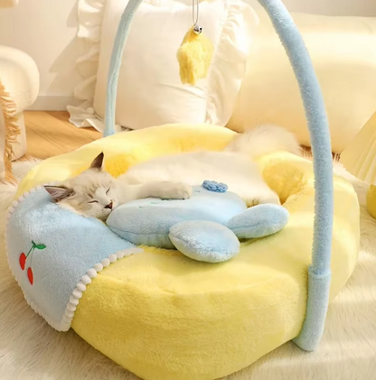 Cozy Duck-Shaped Bed for Cats - Plush Pet Bed for Relaxation and Comfort