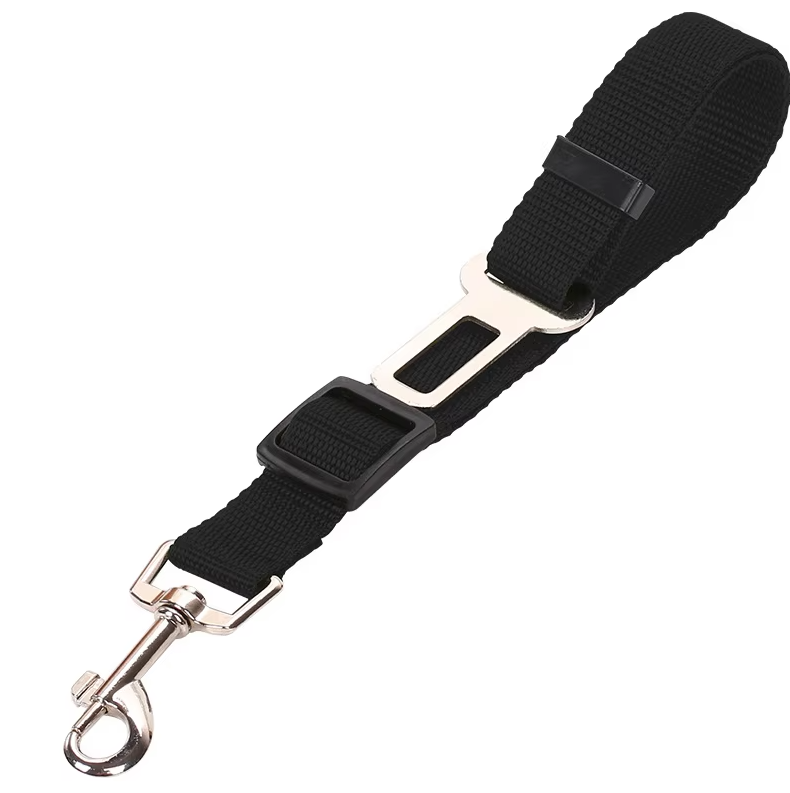 Dog Seat Belt for Car - Adjustable Leash with Carabiner in Black