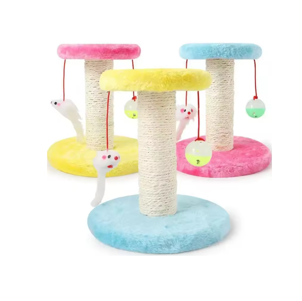 Cat Tree with Toys - Scratching Post with Interactive Ball and Mouse