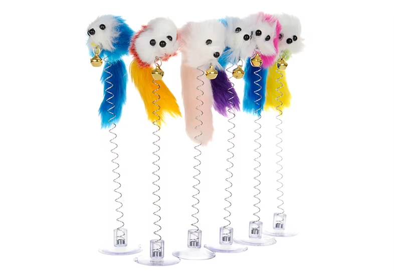 Spring Mouse Toy for Cats - Fun Interactive Wiggle Toy with Suction Bell