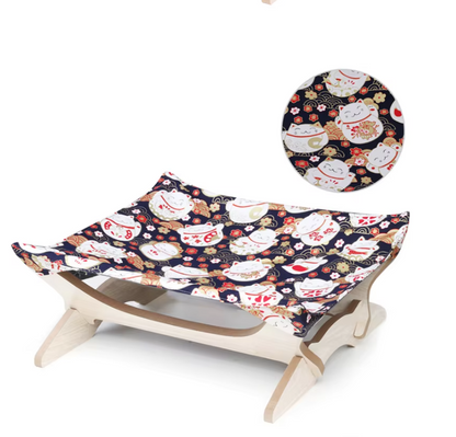 Wooden Cat Bed Covered with Fabric – Comfortable Resting Place for Cats