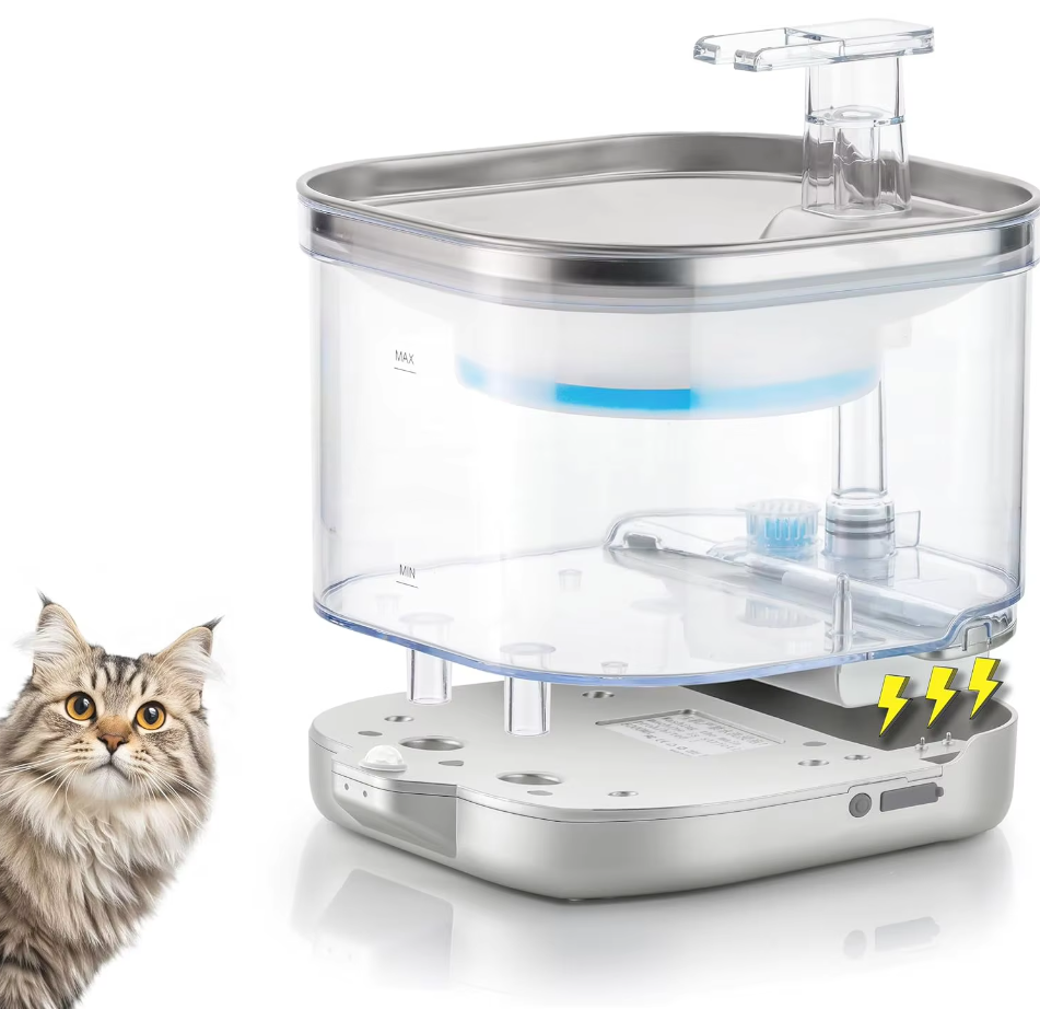 Automatic Water Fountain for Cats and Dogs – Quiet Water Dispenser with Filter
