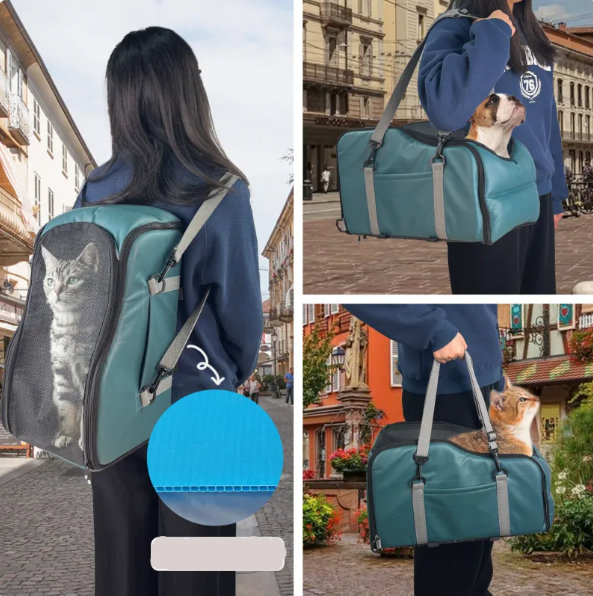 Portable Pet Carrier Bag with Mesh Window and Shoulder Strap