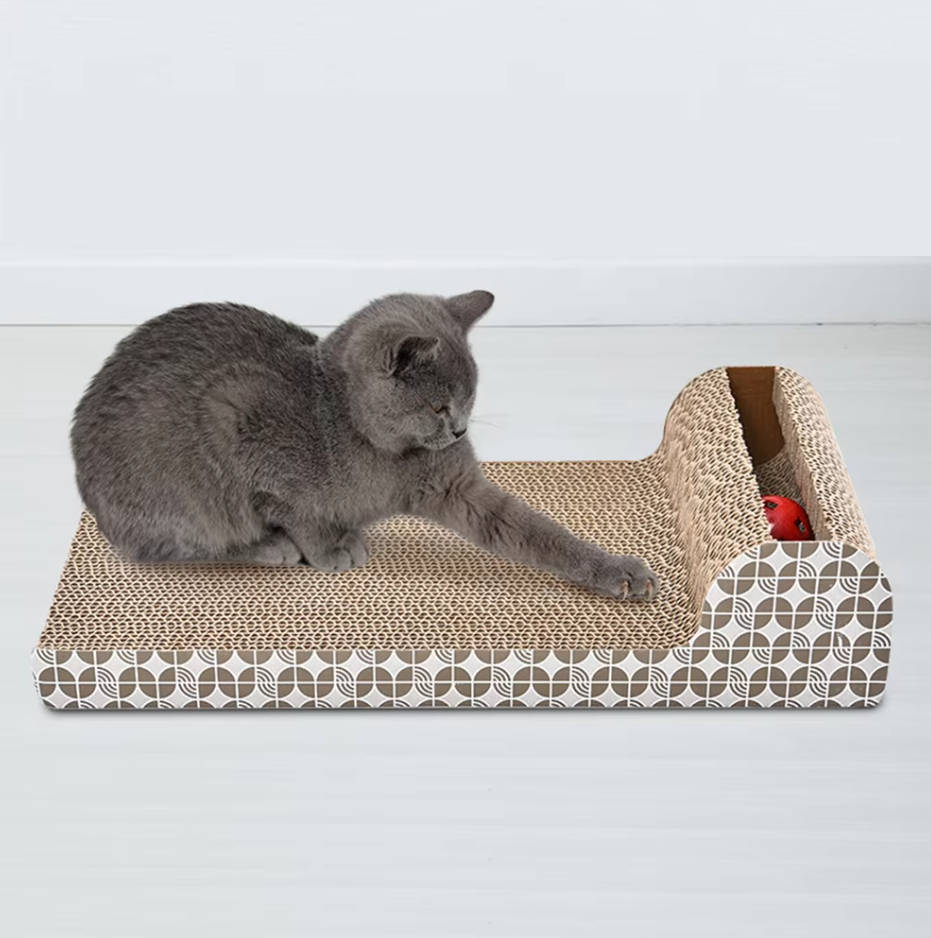 Cat Scratching Board with Toys - Scratching Mat for Cats to Sharpen Claws and Play