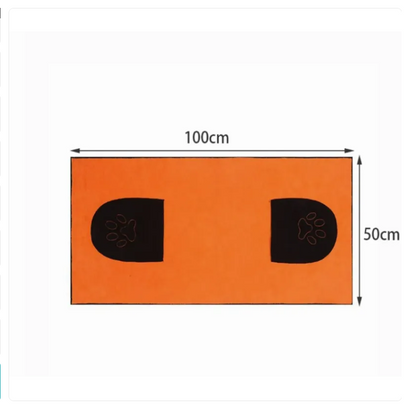 Pet Towel with Paw Print Design for Dogs and Cats - Quick Drying and Super Absorbent
