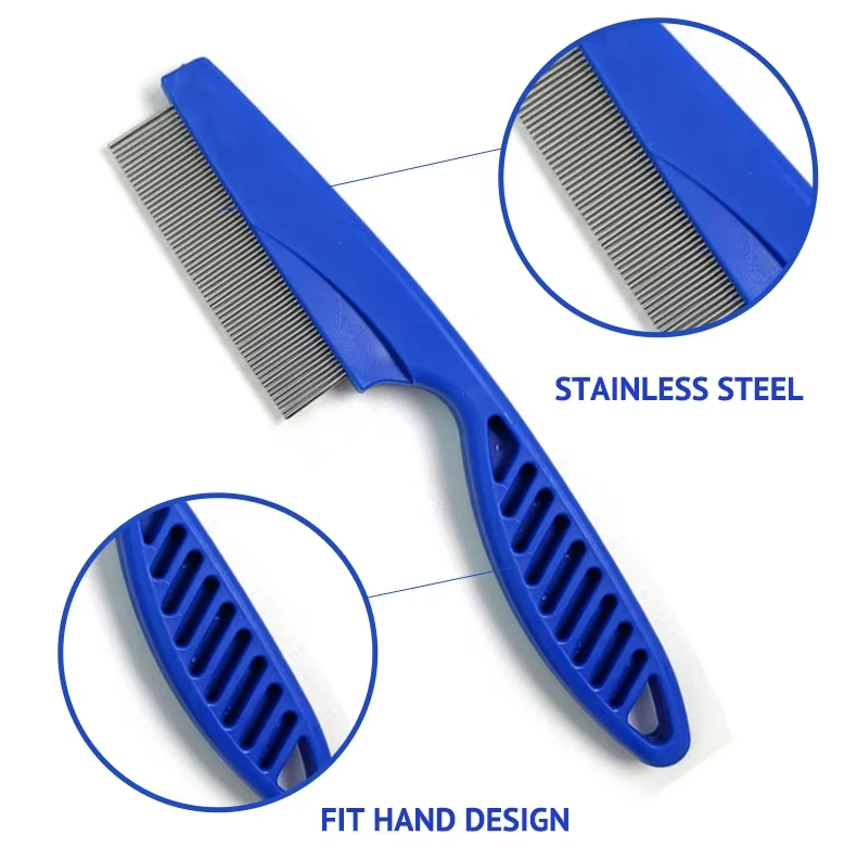 Flea Comb Set for Pets - Fine-Toothed Combs for Cats and Dogs