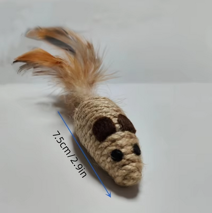 Sisal Cat Toys – Natural Hunting Game with Feathers for Active Cats