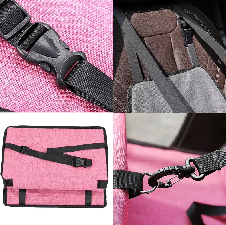 Foldable Car Seat for Dogs - Stable and Waterproof Dog Seat with Safety Belt