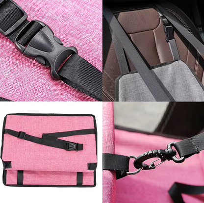 Foldable Car Seat for Dogs - Stable and Waterproof Dog Seat with Safety Belt