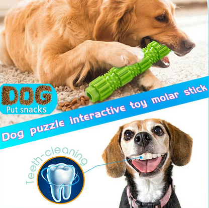 Dog Chew Toy - Durable Teething Stick with Treat Function and Dental Hygiene Effect