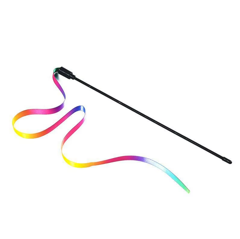 Rainbow Fishing Pole - Active Toy for Cats