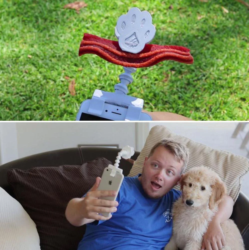 Selfie Stick for Pets with Treat Holder