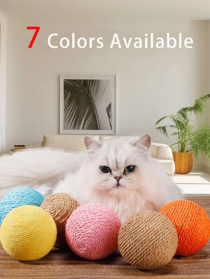 Natural Sisal Ball - Scratching and Play Ball for Cats