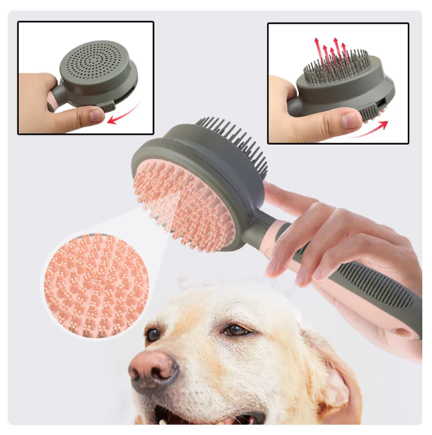 Cat Grooming Brush for Coat Care – Double-Sided Brush Head for Detangling