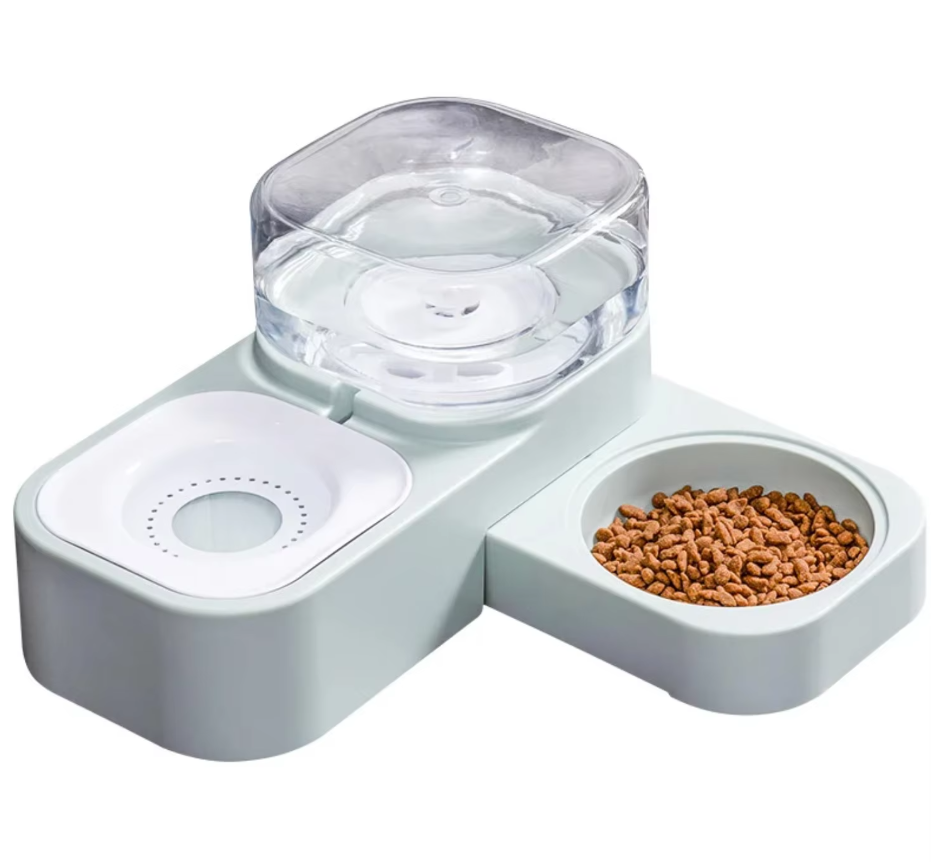Pet Food and Water Dispenser with Anti-Drop System