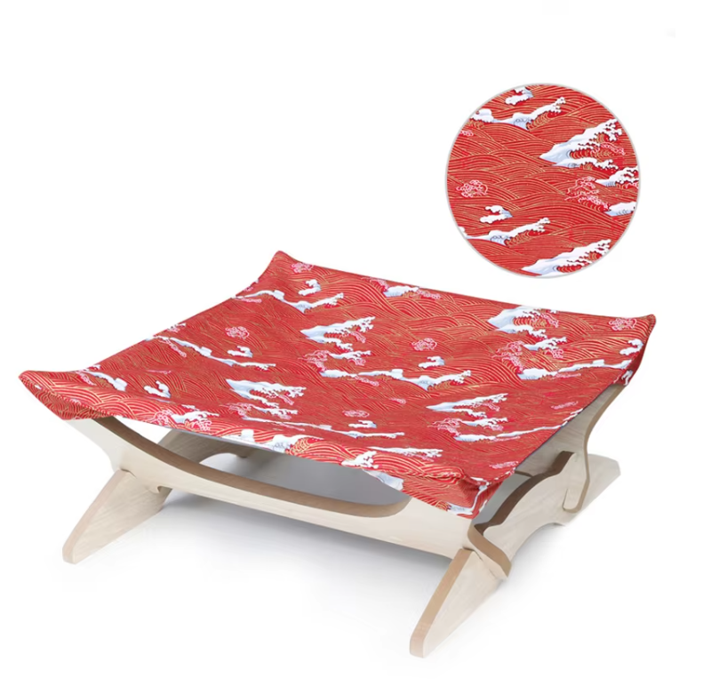 Wooden Cat Bed Covered with Fabric – Comfortable Resting Place for Cats