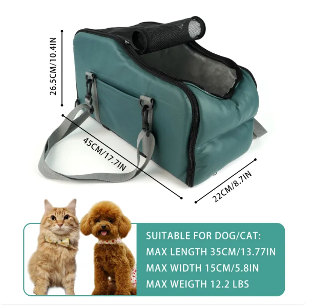 Portable Pet Carrier Bag with Mesh Window and Shoulder Strap