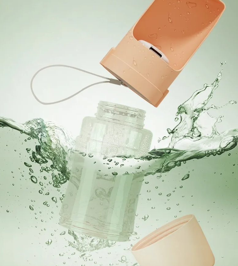 Collapsible Water Bottle for Pets with Food Storage Container