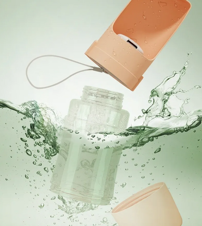 Collapsible Water Bottle for Pets with Food Storage Container