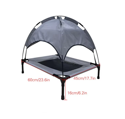 Elevated Dog Bed with Canopy – Breathable Outdoor Bed for Dogs