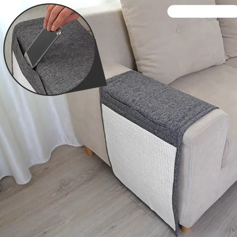 Anti-Scratch Sofa - Cat Scratching Mat for Furniture Armrest - Scratch Protection with Sisal