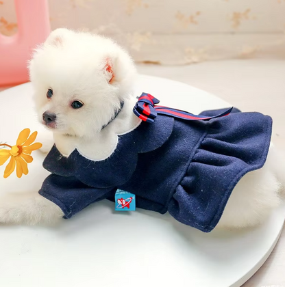 Red Dog Coat with Elegant Collar - Soft and Comfortable for Small Dogs