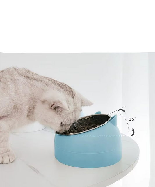 15-Degree Inclined Cat Bowl for Comfortable Feeding