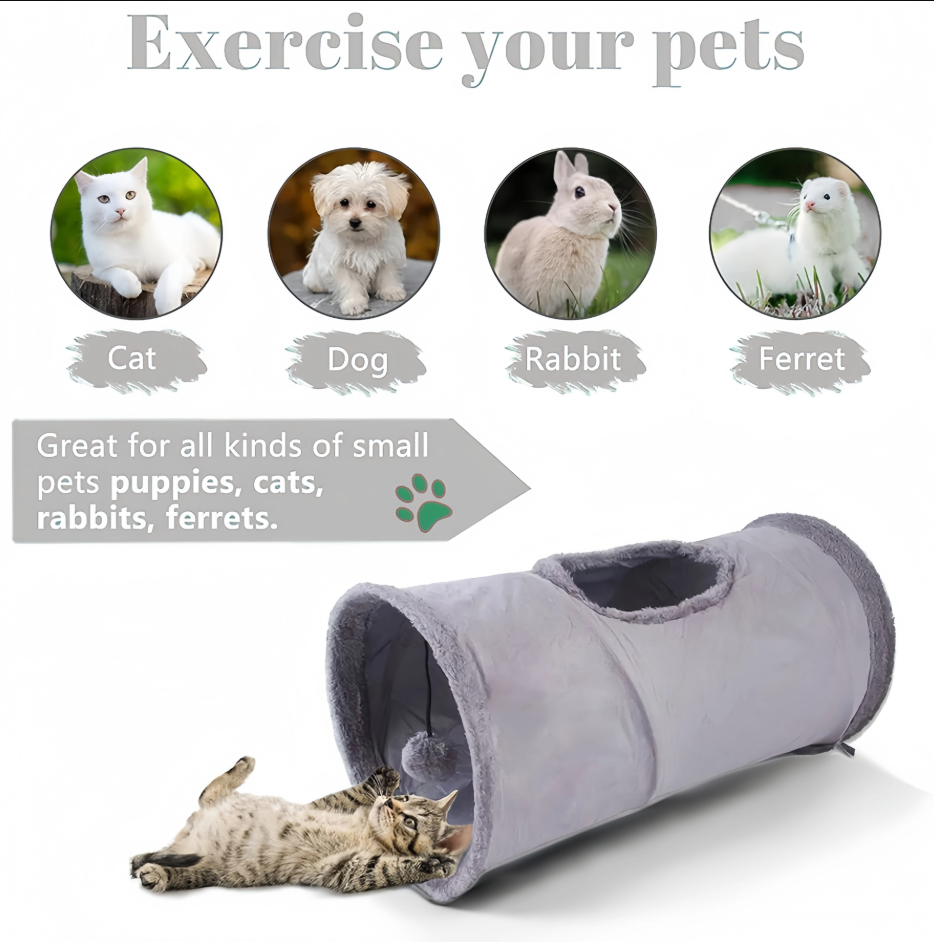 Cat Tunnel with Window – Play and Hideaway for Active Cats