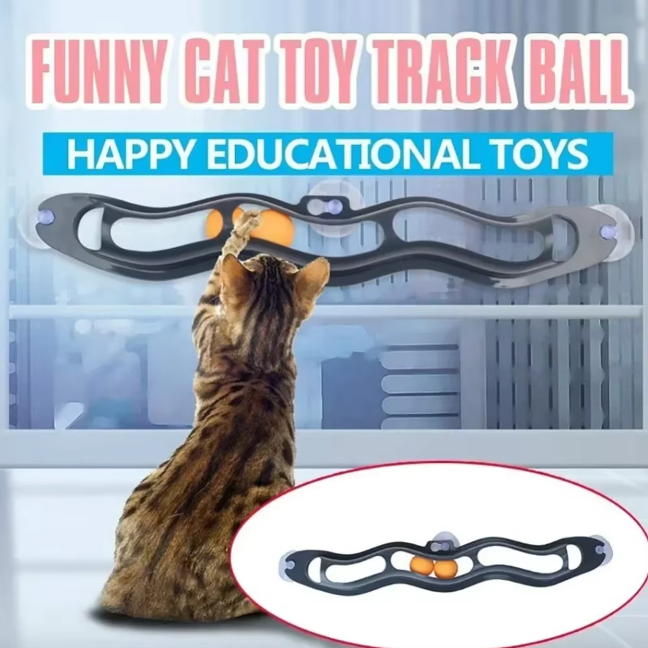 Window Marble Track - Exciting Toy for Cats