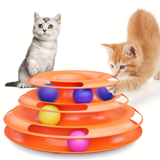 3-Level Cat Toy with Balls - Play Tower