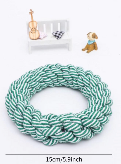 Durable Chew Ring for Dogs - Natural Rope Toy for Healthy Gums