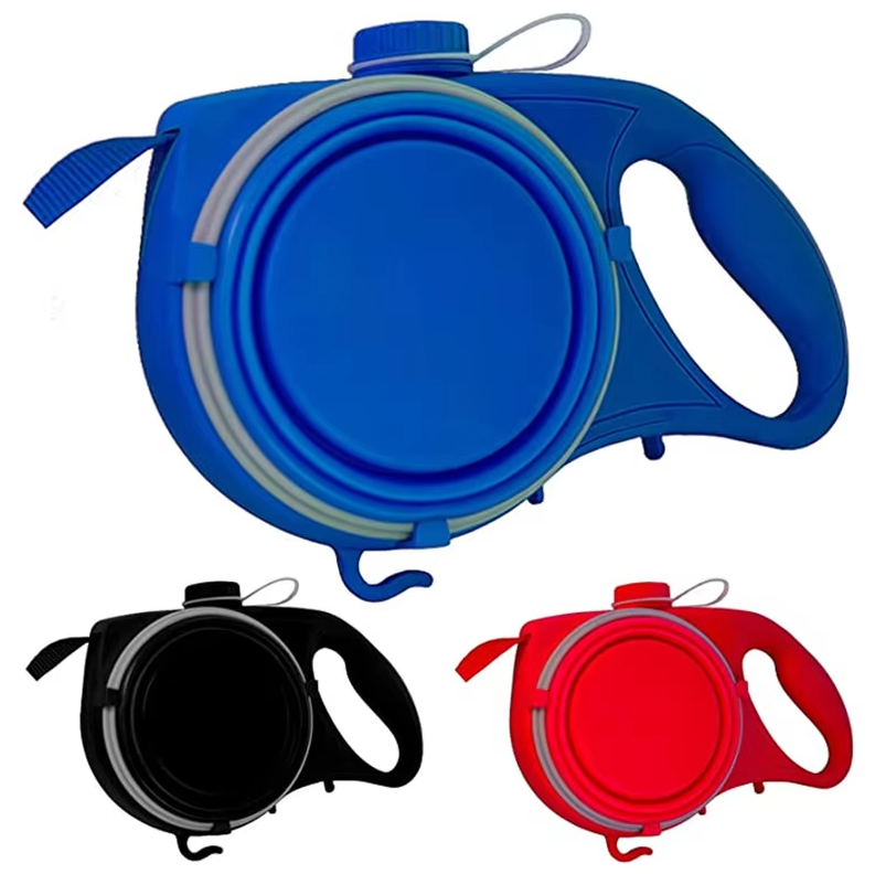 Foldable Dog Bowl with Water Reservoir and Waste Bags