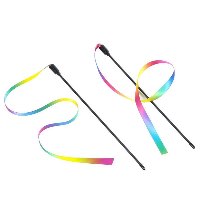 Rainbow Fishing Pole - Active Toy for Cats