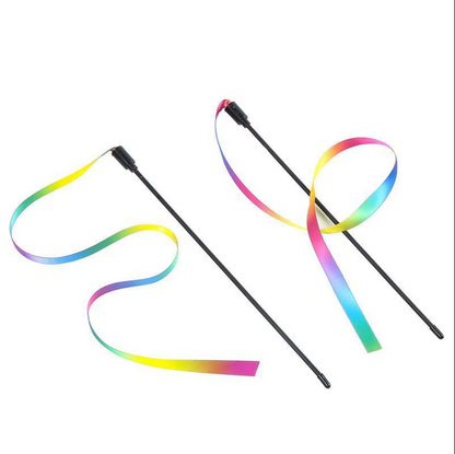 Rainbow Fishing Pole - Active Toy for Cats