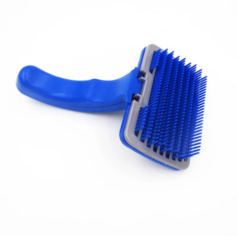 Self-Cleaning Pet Brush with Silicone Bristles for Effortless Grooming