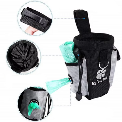 Dog Treat Bag with Poop Bag Dispenser – Practical and Portable Training Bag for Walks