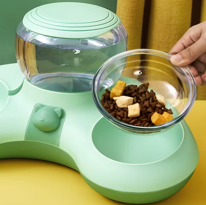 2-in-1 Pet Bowl with Automatic Water Dispenser and Non-Slip Design