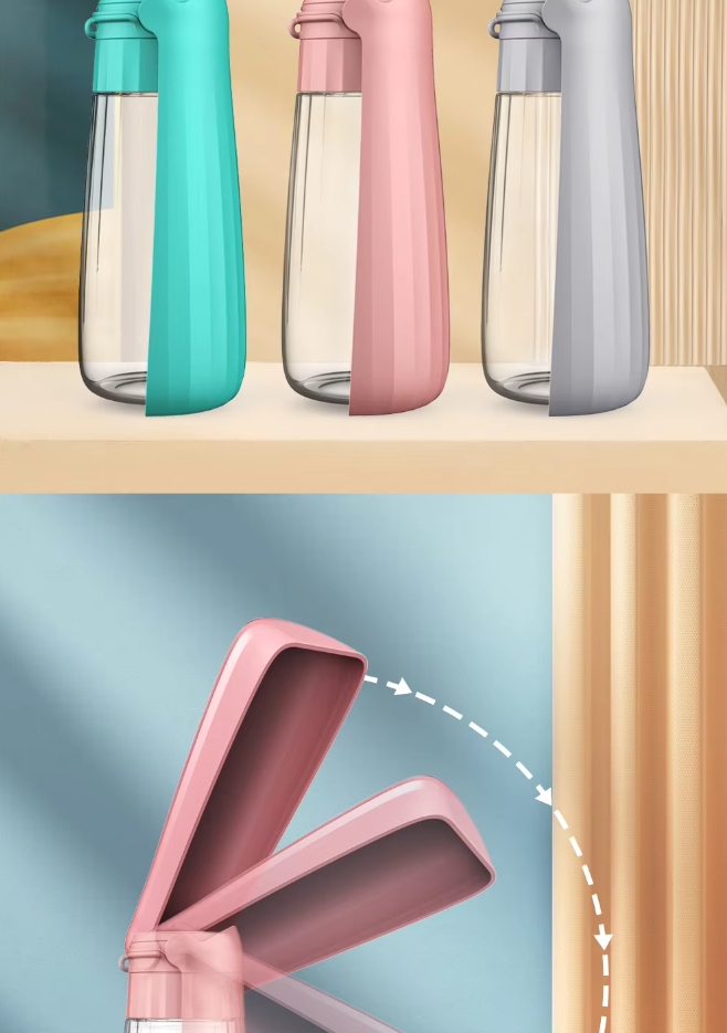 Portable Water Bottle for Dogs - Leak-Proof Travel Dispenser with Integrated Bowl