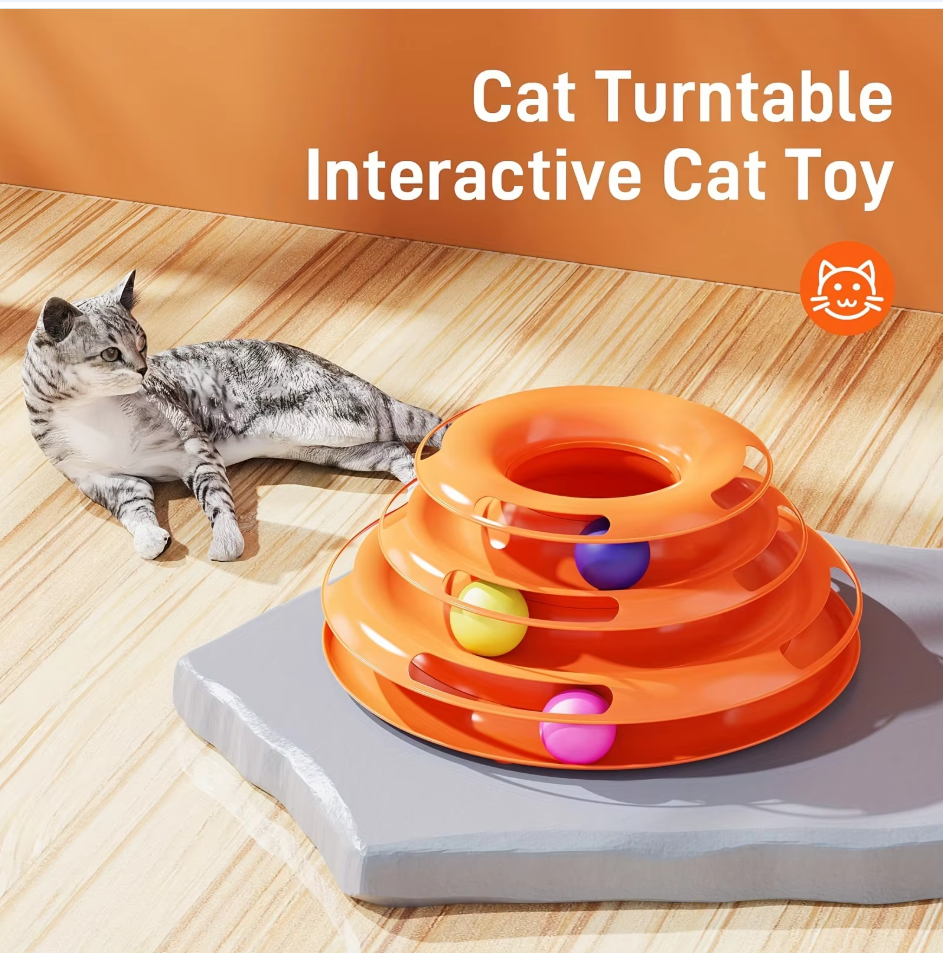 3-Level Cat Toy with Balls - Play Tower
