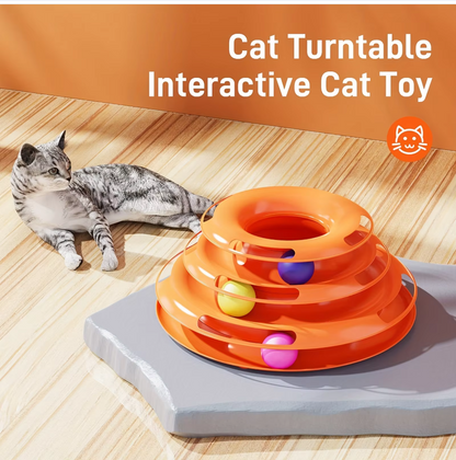 3-Level Cat Toy with Balls - Play Tower