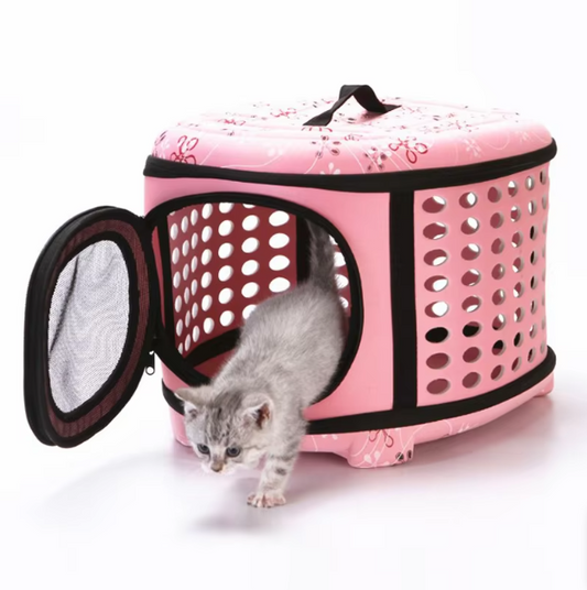 Compact Cat Carrier with Ventilation - Perfect for Travel and Outings
