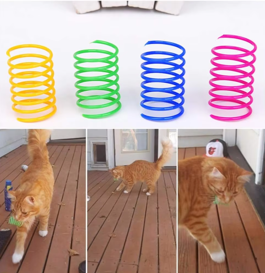 Multicolored Spiral Springs - Interactive Fun for Cats