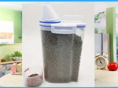 Pet Food Dispenser with Graduated Cup