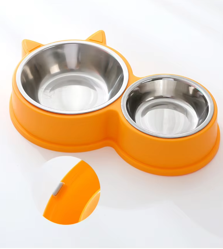 Cat Plate Set with Cat Ears and Non-Slip Base
