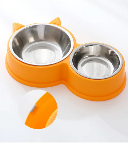 Cat Plate Set with Cat Ears and Non-Slip Base