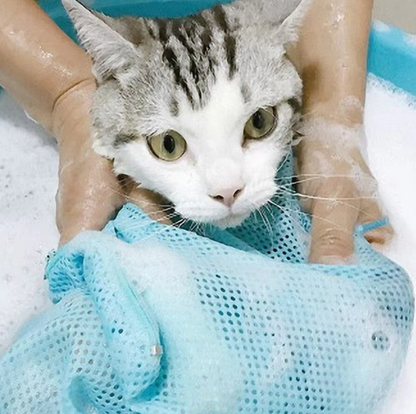 Cat Grooming Bag with Mesh Fabric for Safe Bathing and Nail Care