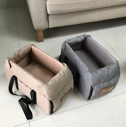 Deluxe Dog Car Seat - Portable Padded Car Seat with Safety Belt